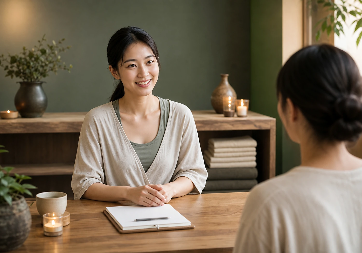 瑜伽老師在深色教室中靜坐